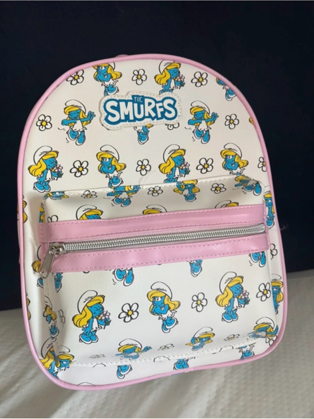 Girls' White & Pink Smurfette Mini Backpack
